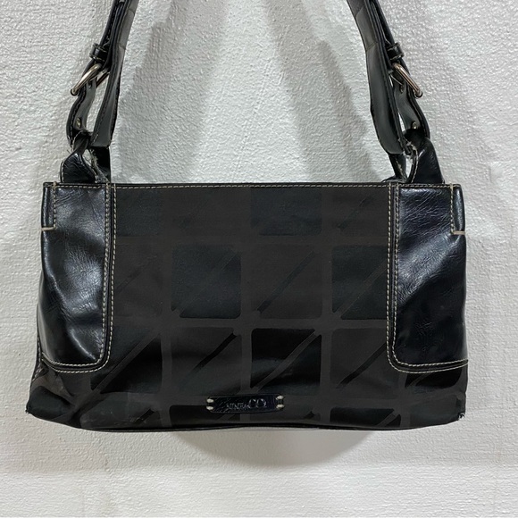 Nine & Co. Leather Canvas Baguette Bag Shoulder Strap Women's Mini Purse Tote - Picture 12 of 16